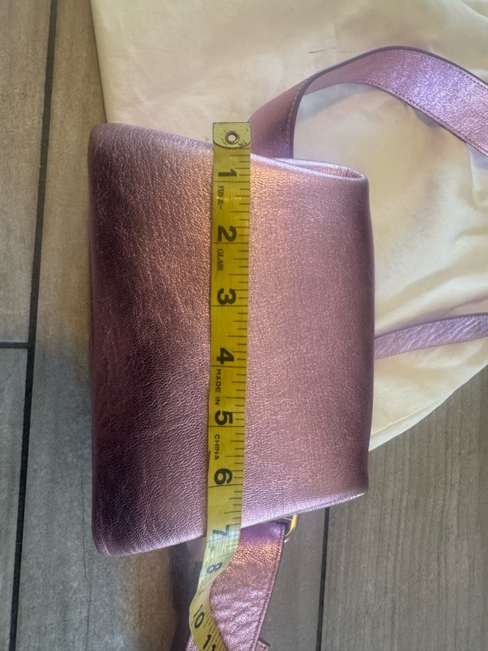 Osoi brot Crossbody bag Metallic Pink Leather - Picture 5 of 13